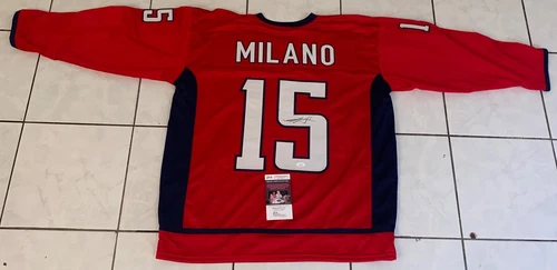 Sonny Milano Signed Autographed Washington Capitals Custom Hockey Jersey JSA