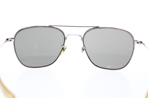 VTG American Optical AO 5 1/2 Silver Aviator Sunglasses Glass Lenses *FLAWED* - Picture 12 of 12
