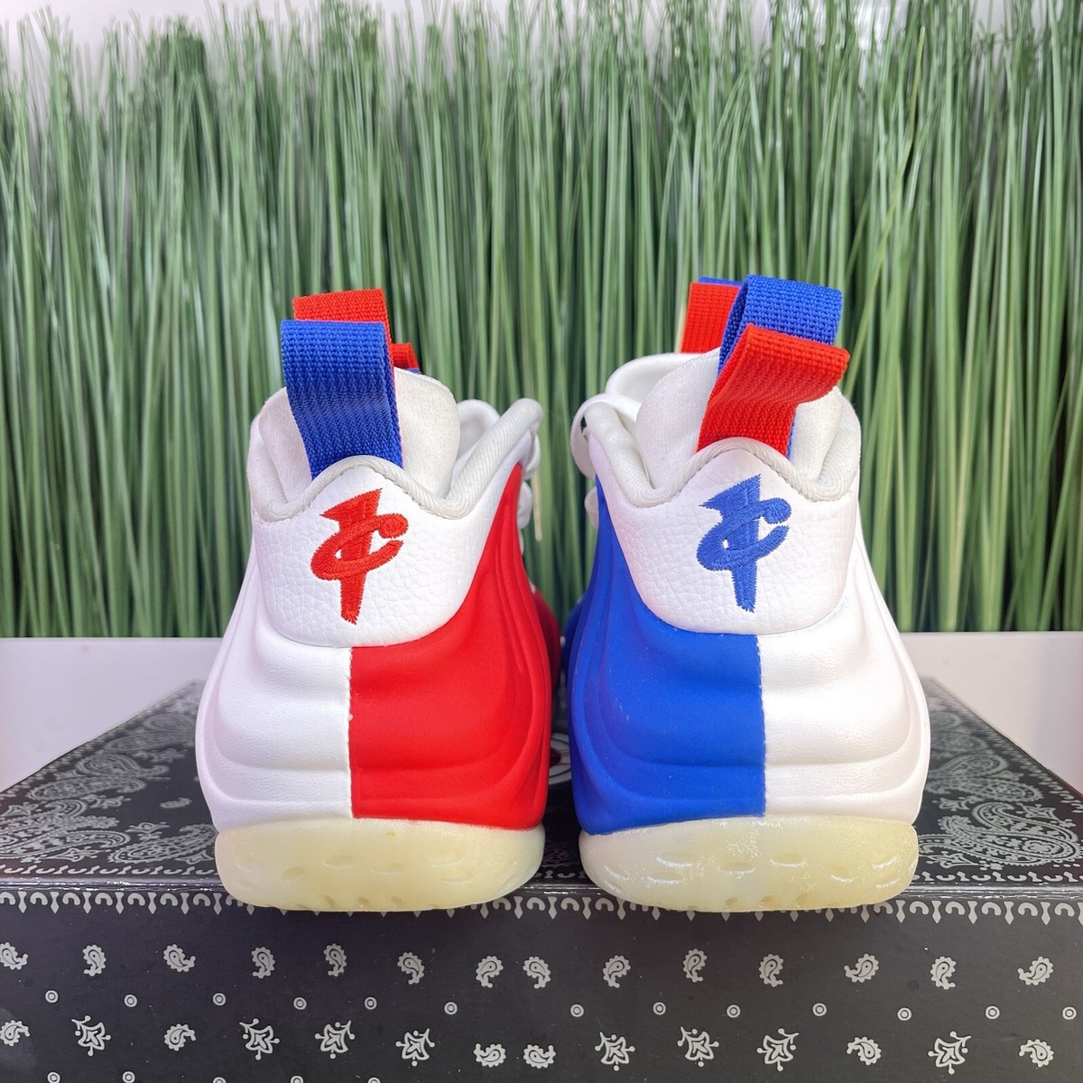 Nike Air Foamposite One White Red Blue Womens Shoes AA3963-102