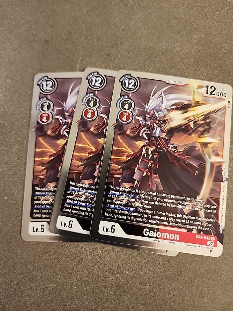 Digimon Card - (NM) 3X Gaiomon EX4-048 Foil Rare - Bandai | eBay