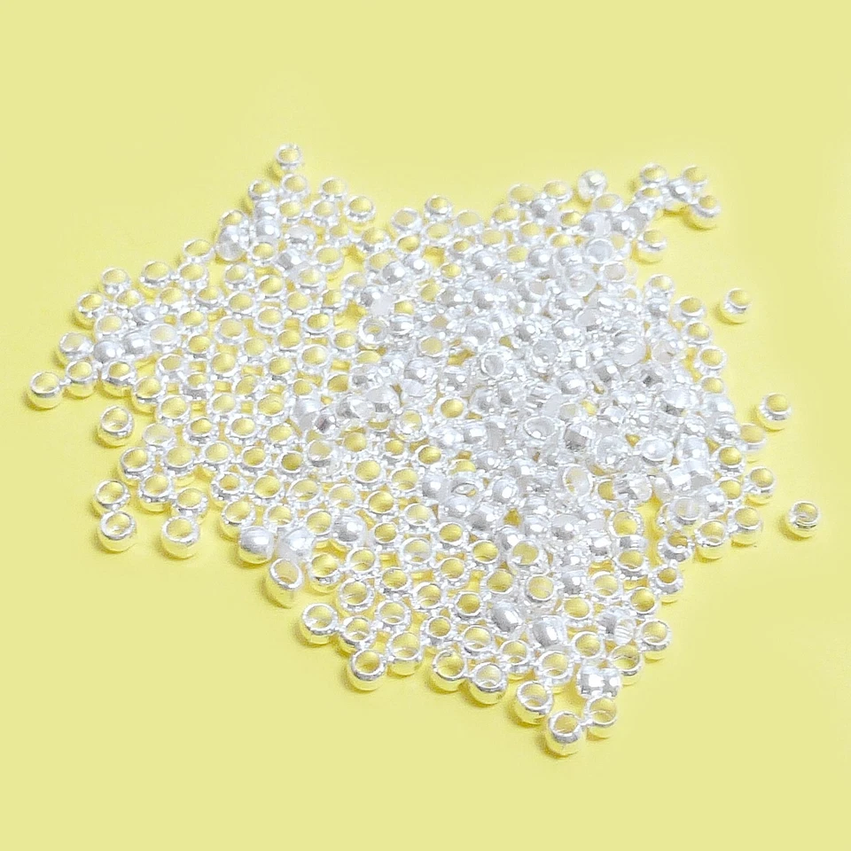 Quetschperlen 1,2 mm Farbe Silber 500 Perlen Spacer Zubehör nenad-design AN058 - Bild 2 von 4
