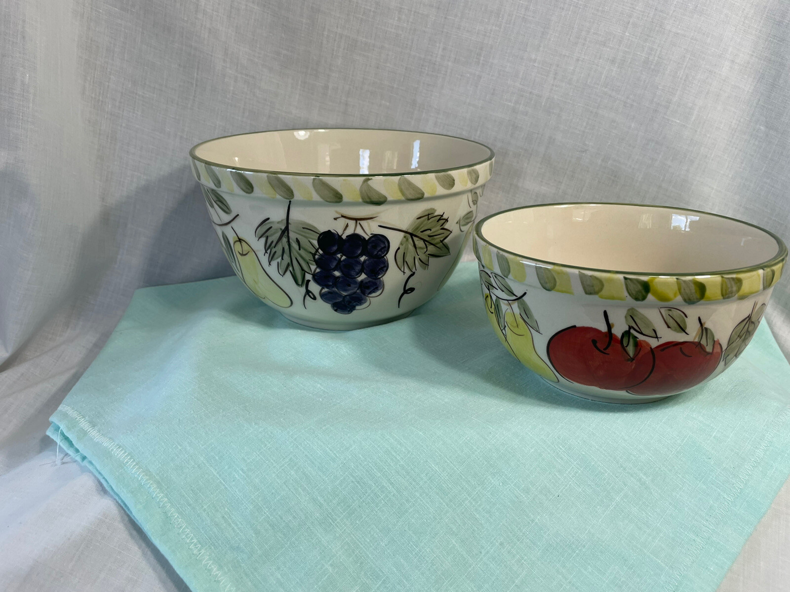 Vintage Set of 2 Ceramic Fruit Bowls eBay