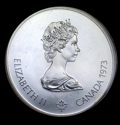 1973 CANADA $5 .925 SILVER COIN ELIZABETH II OLYMPICS MONTREAL