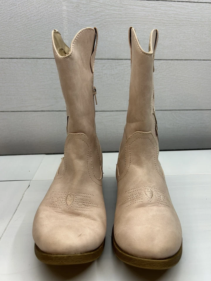 Botas de Vaquero Pop Girls 5m Bienvenidas Tacón Bloque Rosa Rubor Brillo Detalles Corazones Foto 4 de 4