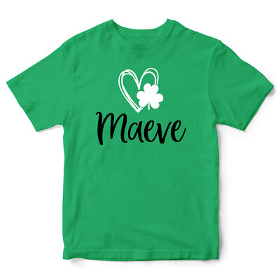 Personalisiertes St Paddys Day Kinder T-Shirt Herz Kleeblatt St Patricks Kostüm