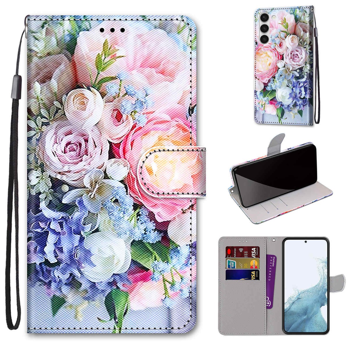 Samsung Wallet Samsung Pay Iphone Flower Wallet Phone Case For