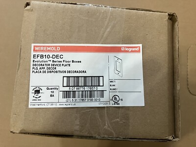 Evolution Series EFB10 Floor Box Device Plate Wiremold EFB10-DEC - QTY 10