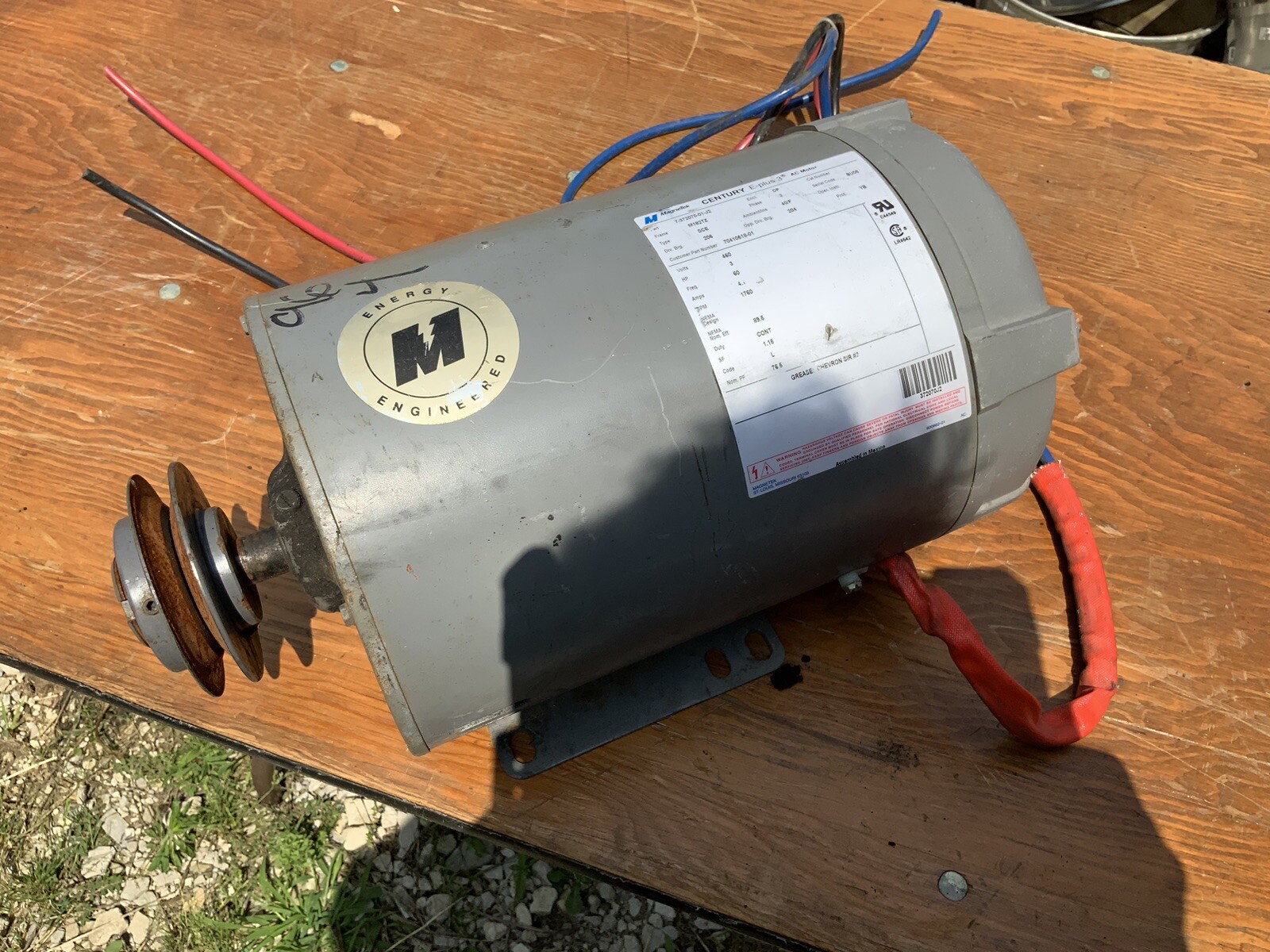 Magnetek Century E-Plus 3-Phase Motor 7-372070-01-j2 USED
