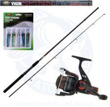 6ft Spinning Fishing Rod + Reel 2pc Pike Perch Trout Bass Sea CKR30 + 12g Lures