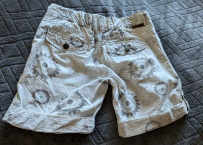 Capri Bermuda Hose Damen Muster Weiß  Gr. 27  Länge Verstellbar Von Timezone 