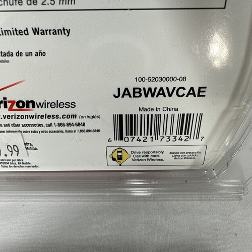 Verizon Jabra Earwave Boom Headset Microphone Over The Ear 2.5mm Jack New - Picture 4 of 7