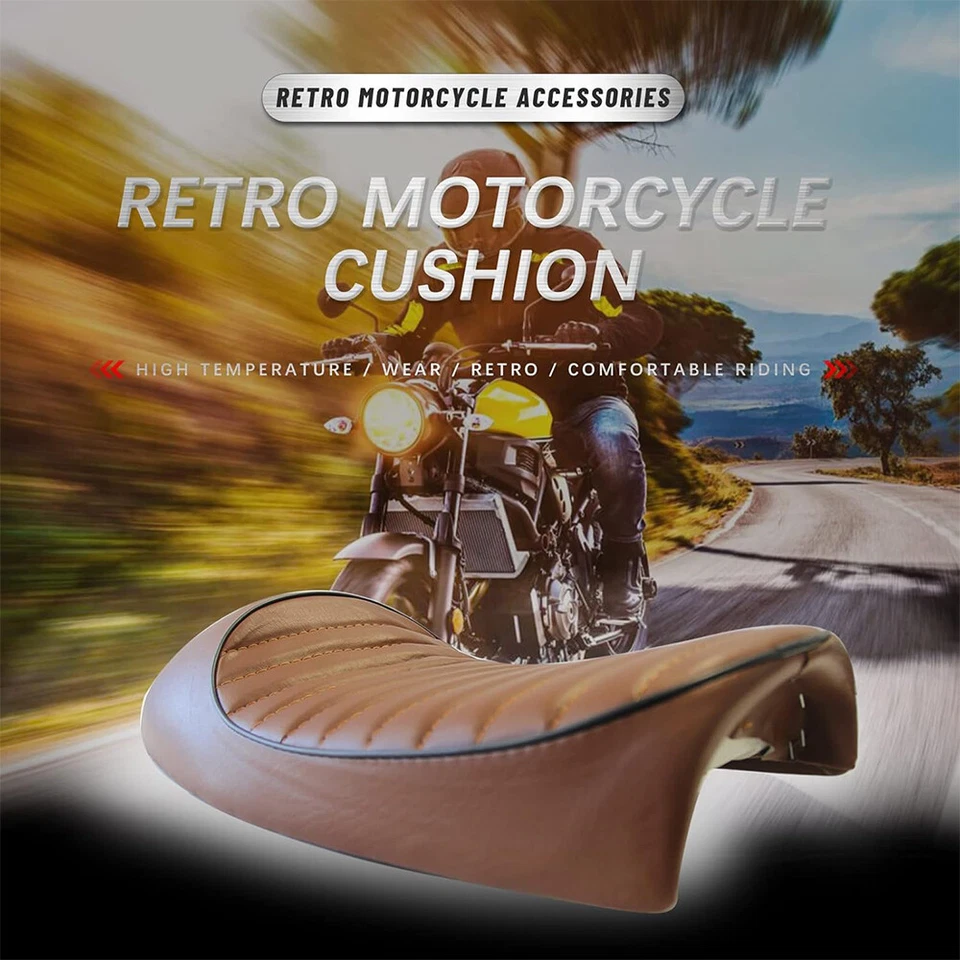 Sillín jorobado asiento café corredor marrón para motocicleta Suzuki GS 125 450 550 850 Foto 3 de 4