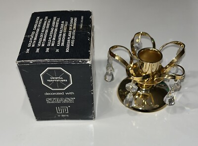 CRYSTAL TEMPTATIONS - 24K VERGOLDET KERZENHALTER m. SWAROVSKI KRISTALL - NEU&OVP