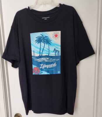 Obey Men's Sustainable Black T-Shirt Lifeguard not on duty Size XL 