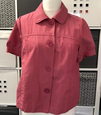 M&S Jacke Größe 14 Rosa Kurzarm Abend Urlaub Draußen Alltag Freizeit
