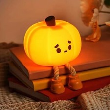 Pumpkin Night Light LED Lamp, Silicone Dimmable Nursery Nightlight for Cute