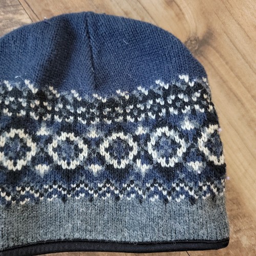 Men And Women's Thick Blue, White And Grey Beanie Acrylic Wool Hat - Picture 17 of 24