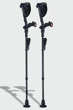Ergobaum Black Mamba Real Carbon Fiber Forearm Crutches 1 Pair 5'1'' to 6'6''