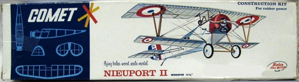 Comet Model Airplane Plans (FF): Nieuport 11 Scale 13-3/8" Wingspan RP'ed - Image 3 of 4