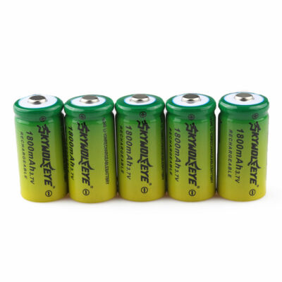 6pcs SKYWOLFEYE 16340 RCR123A 3.7V 1800mAh Rechargeable Battery Cell For Camera