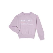 Wonder Nation Girls' Long Sleeve Graphic Sweatshirt-Violet Mist -S 6/6X -NWT 