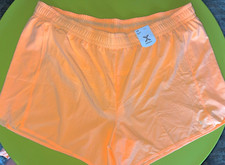 Plus Size 2X Running Shorts Xersion Orange Brief Lined Mid Rise Drawstring Waist