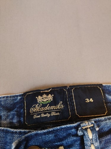Pantalones de mezclilla vintage Y2K Akademiks bordados con tachuelas para hombre 34x30 - Imagen 6 de 13