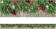 Teacher Created Resources Winter Pine Cones Straight Border Trim 8456 