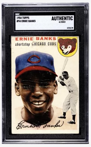 1954 Topps Ernie Banks ROOKIE Card #94 SGC Authentic Altered CHICAGO CUBS ￼