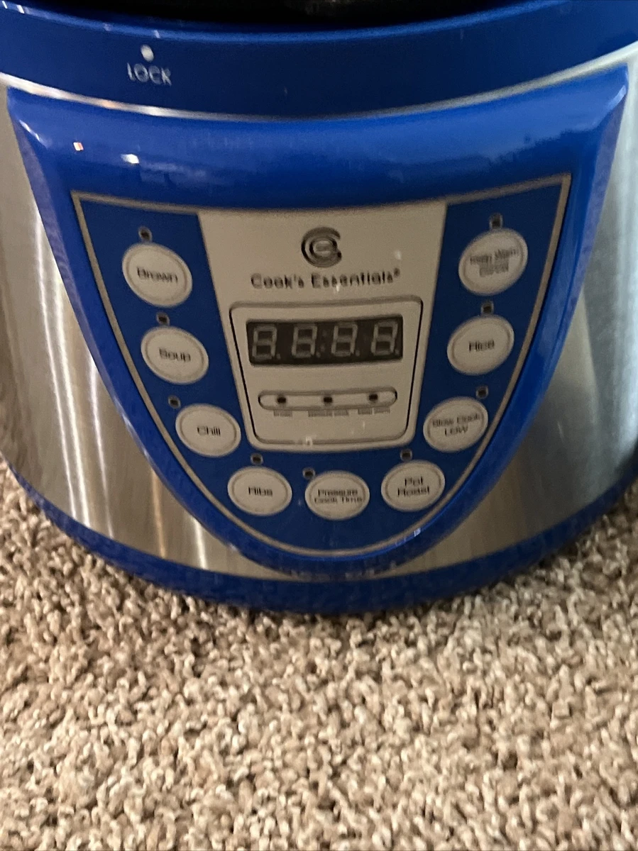 Cooks Essential 4qt Stainless Steel Digital Pressure Cooker w/ Glass Lid  Blue