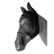 FLY MASK Jersey Mesh Horse Fly Mask with Lycra Ears and Removable Fringe Nose