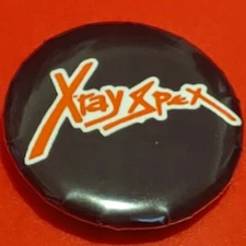 1 Inch Red On Black X-Ray Spex Punk Round Pinback Button