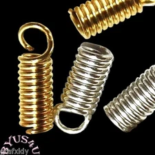 Cord End Coil Connector Tips 12x3mm with Loop 24pk