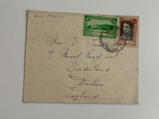 Abadan oil Middle East Postal History Cover to England Mixed Shah Franking 1945