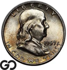 1959-D Franklin Half Dollar, Beautiful Toner, Solid Gem BU++