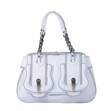Fendi Spring 2006 White Leather Shoulder Bag Gold Hardware Runway Italy