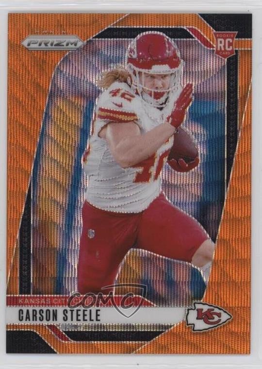 2024 Panini Prizm Rookies Orange Wave 46/60 Carson Steele #377 Rookie RC 1cw4
