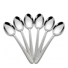 6Pc Stainless Steel Coffee Tea Spoons Set Mirror Finish Dessert Stirring Spoon