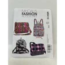 McCalls Fashion Accessories Sewing Pattern M6410 Backpacks and Bags FF UNCUT
