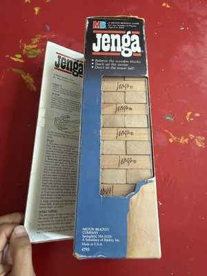 Original Milton Bradley Jenga Vintage 1986 Wooden Block Stacking Game 