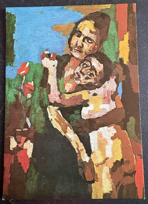 vtg postcard art Kokoschka Mutter und Kind