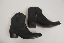 Sancho Abarca Boots Handmade Spain Black Leather Western Cowboy Biker EU 37 UK 4