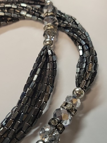 Chicos Multi Strang drapierte Kette Halskette Silber & Rotguss Ton 26" + 3,5" lang - Bild 7 von 7