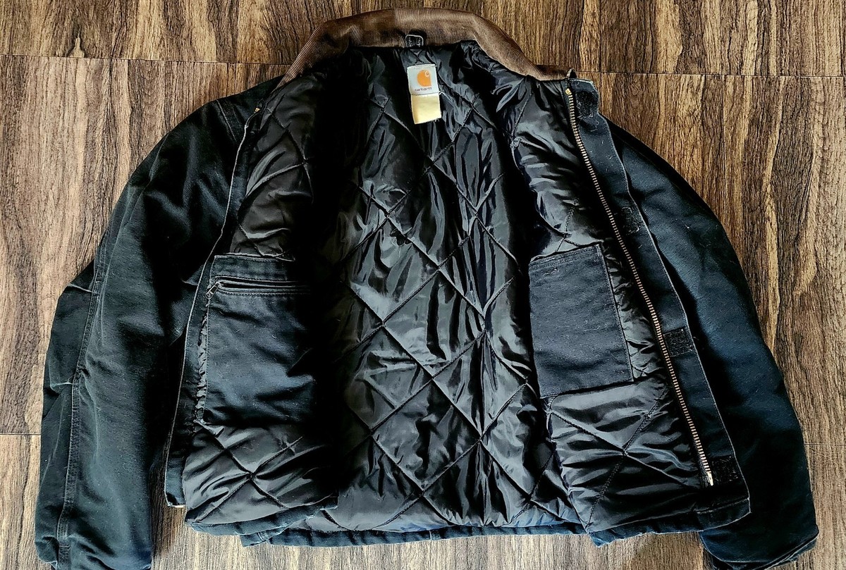 Vintage Carhartt Jacket J02 Arctic Quilt Lined Full Zip Black