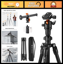 76" Lightweight Camera Tripod with Multi-Angle Center Column  360  Ball Head, 8