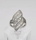 D'Joy Sterling Silver Vintage Diamond Cluster Ring Size 9