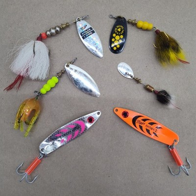 Mepps Weed Master, Black Fury, Agila Long, Syclops, Agila 1, Lot of (6) Lures
