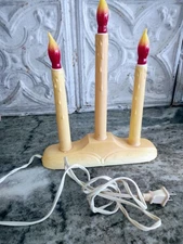 Vtg 3 Light Candolier Electric Dripping Wax Christmas Candelabra Candle 🕯️🕯️