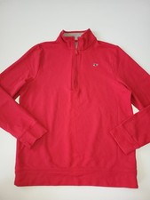 Boys Vineyard Vines 1/4 Zip Saltwater Pullover size Large 16 red pima cotton