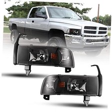 Headlights Assembly for 1994-2001 Dodge Ram 1500 2500 3500, 1995 Without DRL